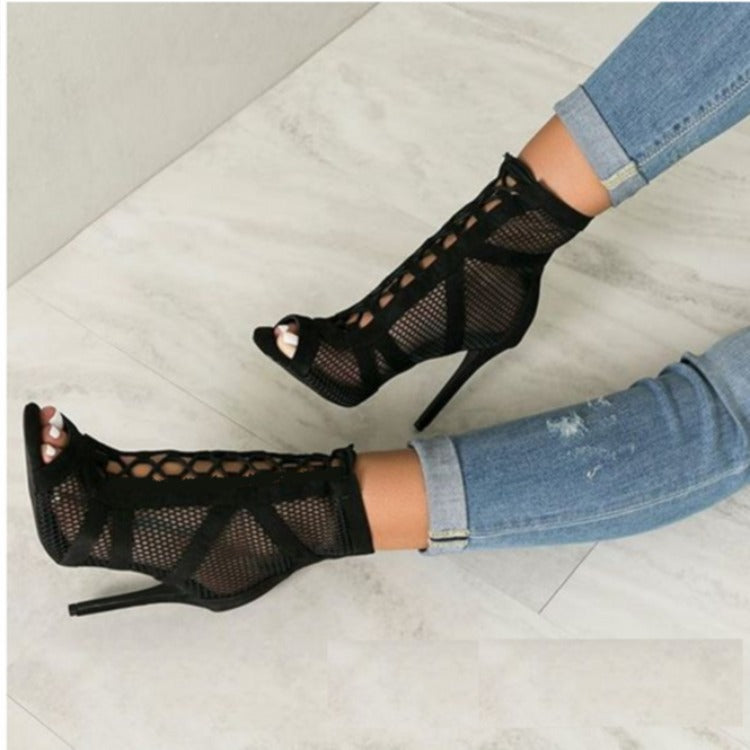 Summer Mesh Breathable Lace-up Boots