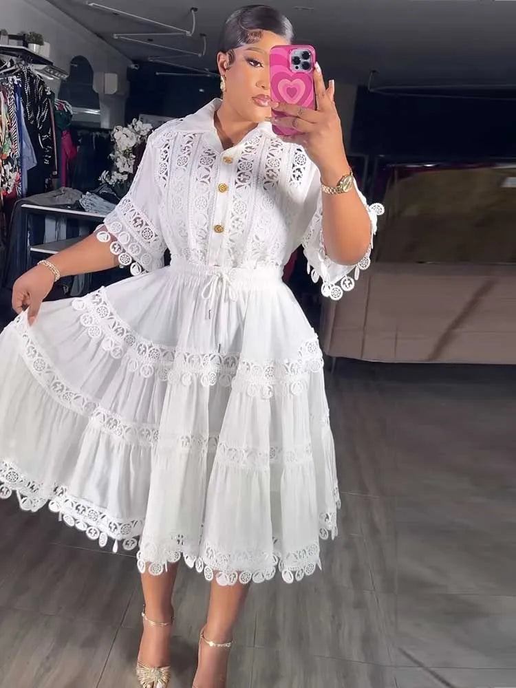 Summer Color Elegant Shirt Skirt Set
