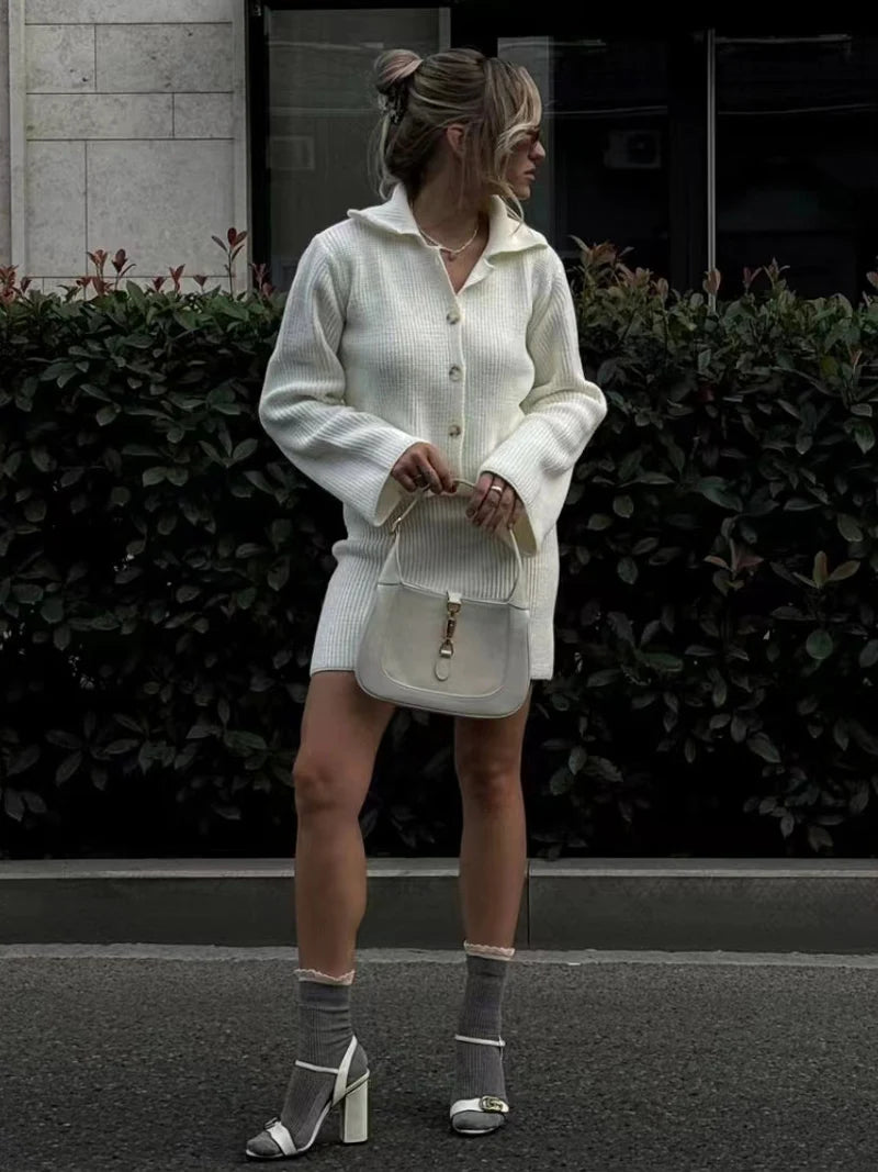 Knitted Cardigan And Skirt Sets