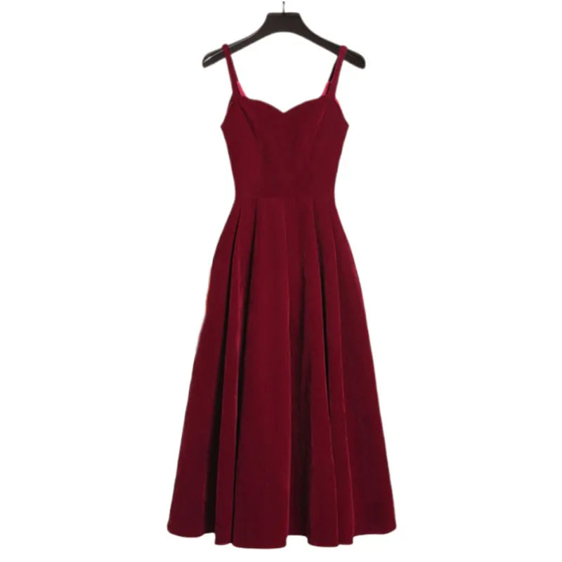 Autumn and Winter  Robe Red Sweater+Temperament Dress Two Piece Set