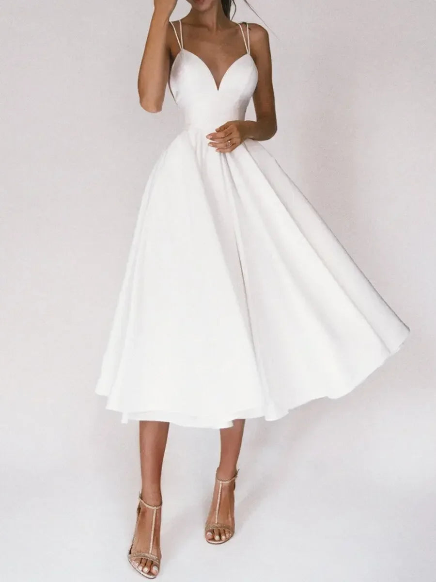Summer Sexy Slip Backless Ball Gown Midi Casual Dress