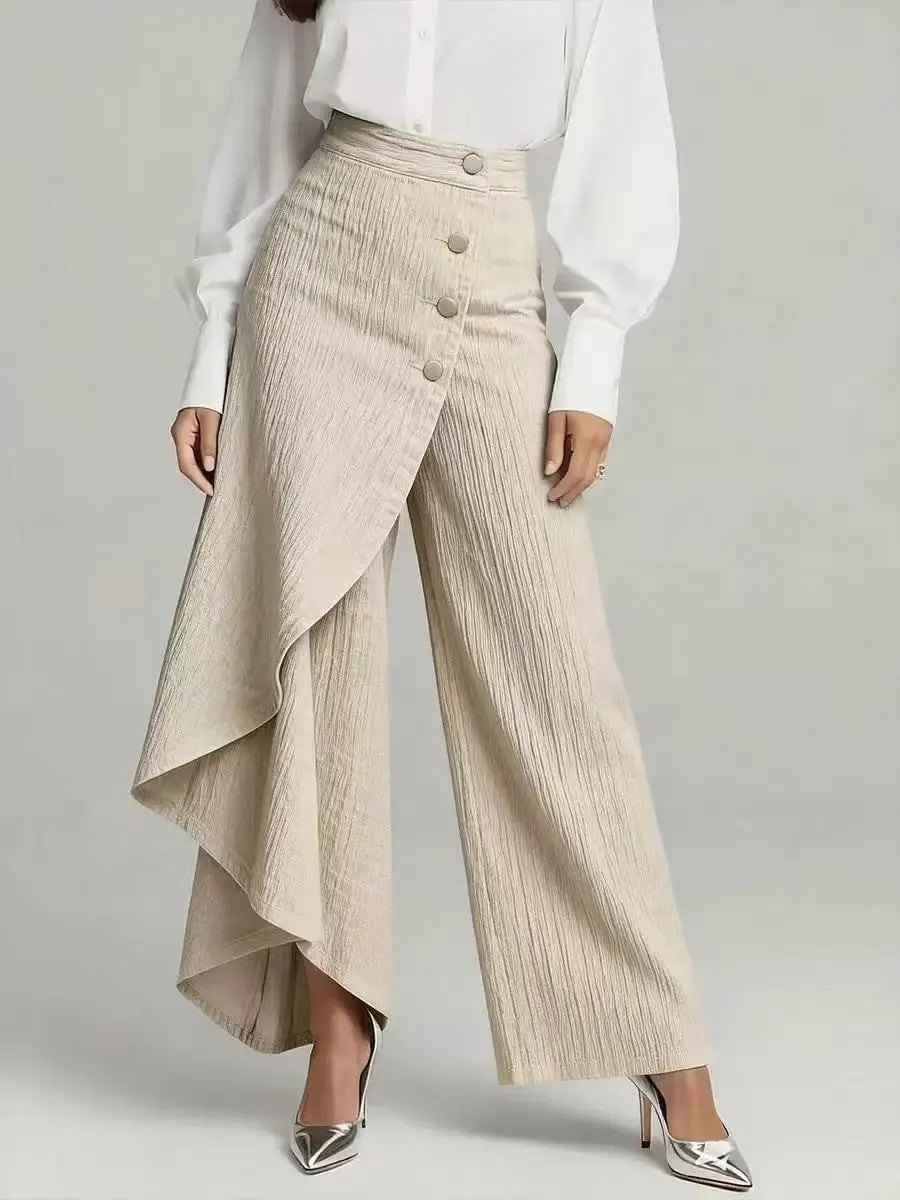 2026 Women's Vintage Wide Leg Imitation Denim Pants – Slim, Chic & Effortlessly Casual