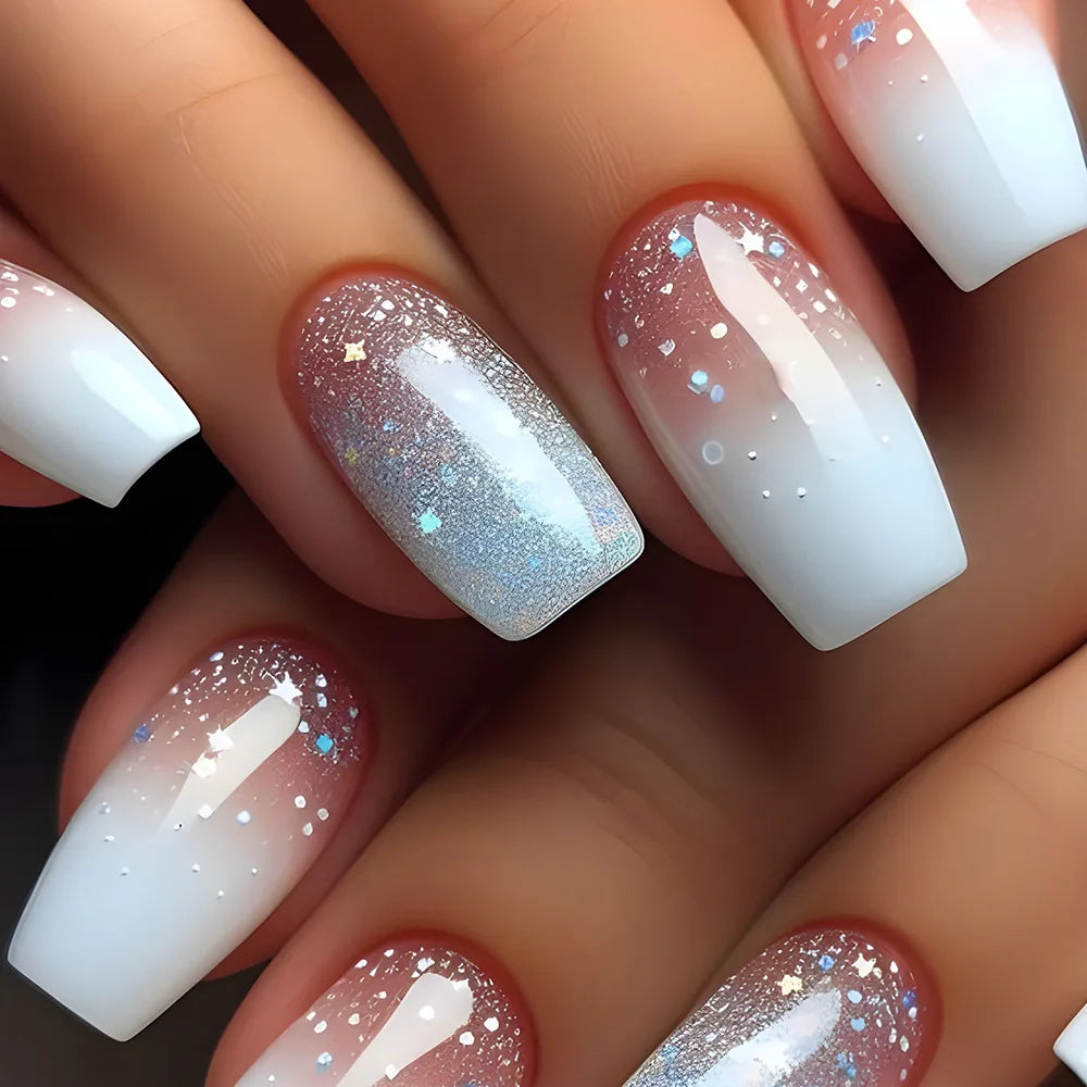 24pcs Press on Nails Flower Design