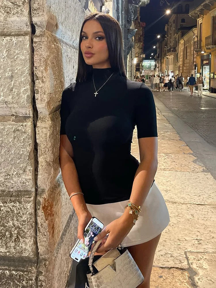 Contrast Color Slim Mini Dress