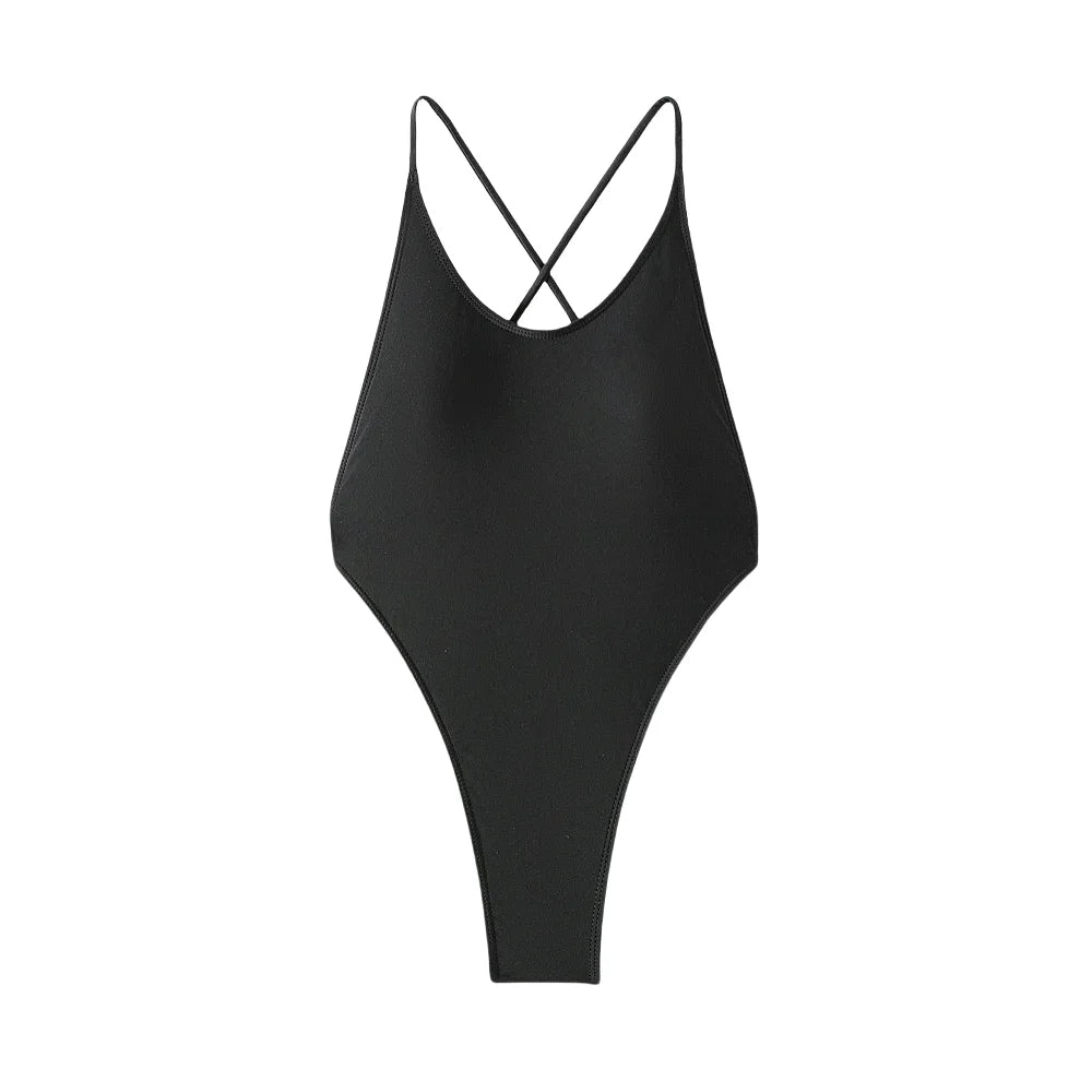 Sexy Brazilian Bikini One-Piece Swimsuit with Cross Back Design