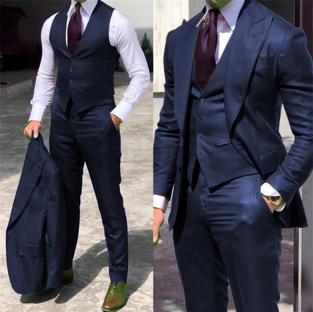 Solid Color Men's Formal Business Suit