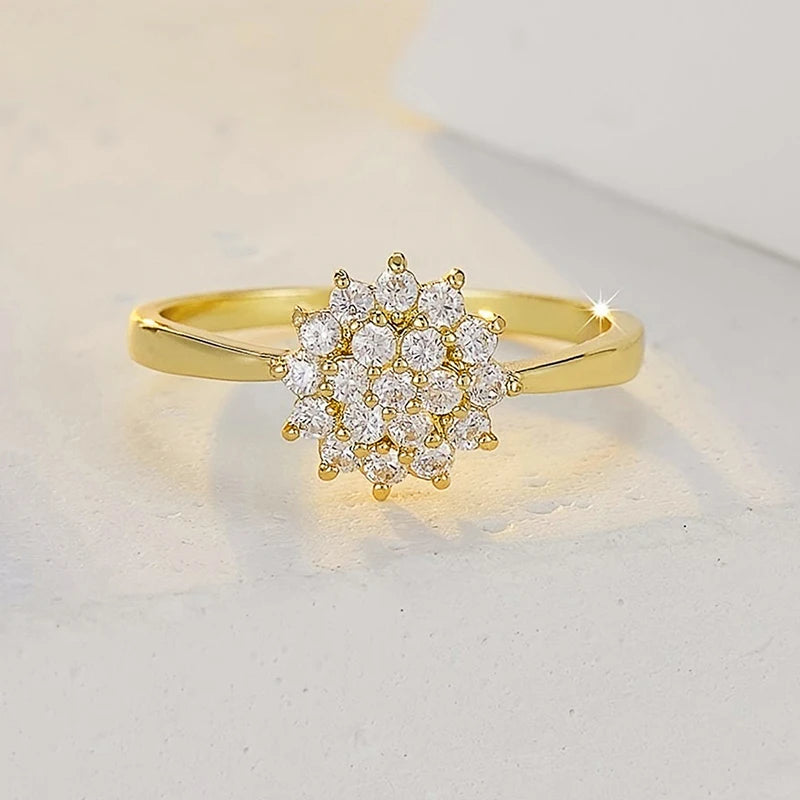 Shiny Flower Rings for Women