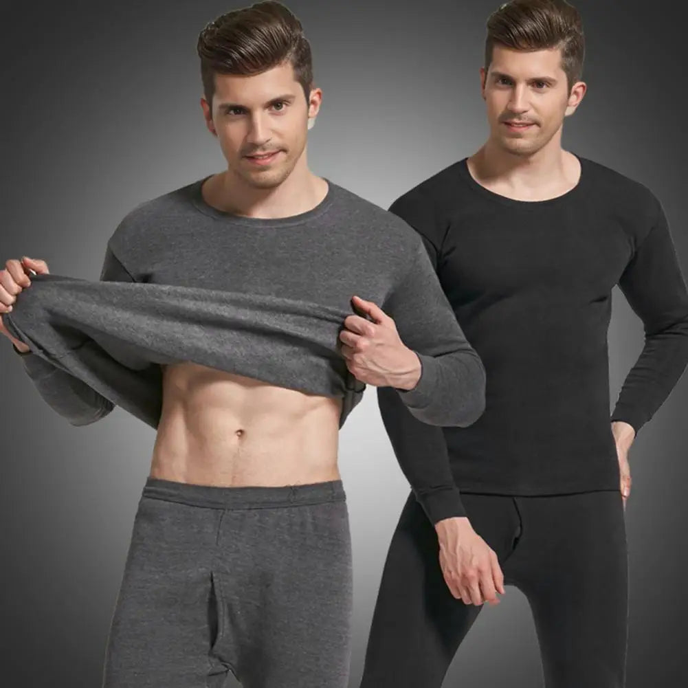 2 Pcs/Set Winter Pajamas Men Thermal Underwear Set