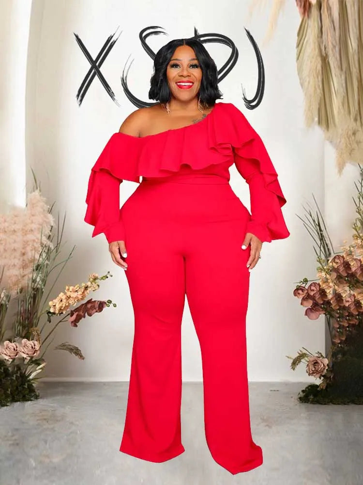 Autumn Slash Neck t Casual Long Sleeve Jumpsuit