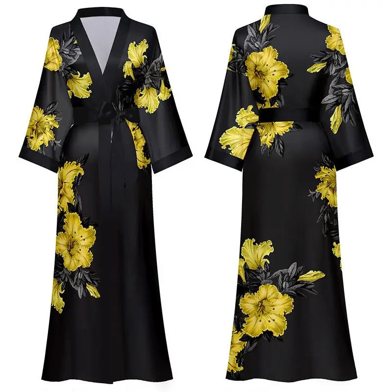 New Spring Summer  Long Robe Kimono Bathrobe
