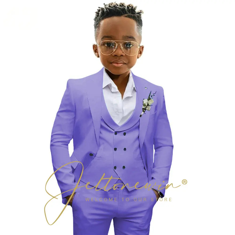 Casual Boys Suit Jacket Pants Vest 3 Piece Set