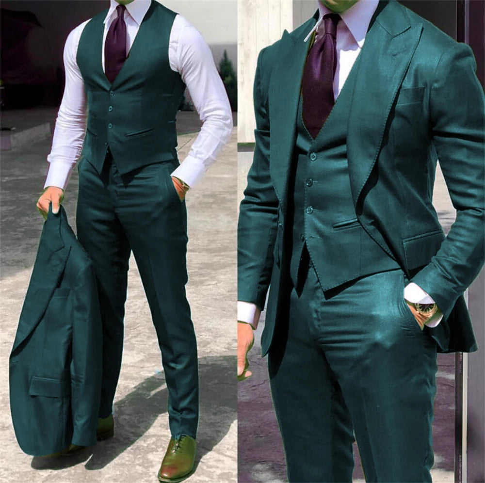 Solid Color Men's Formal Business Suit