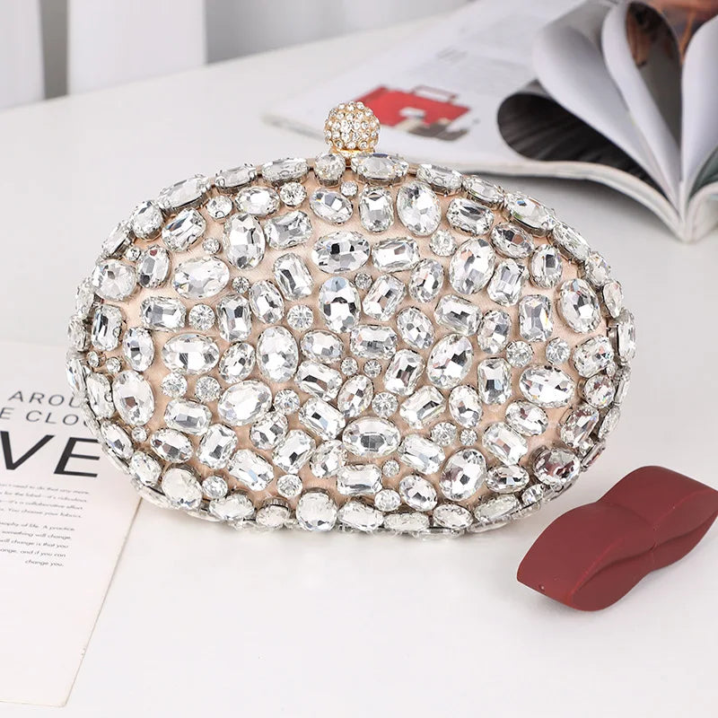 Luxury Crystal Silver Diamond Evening Bags