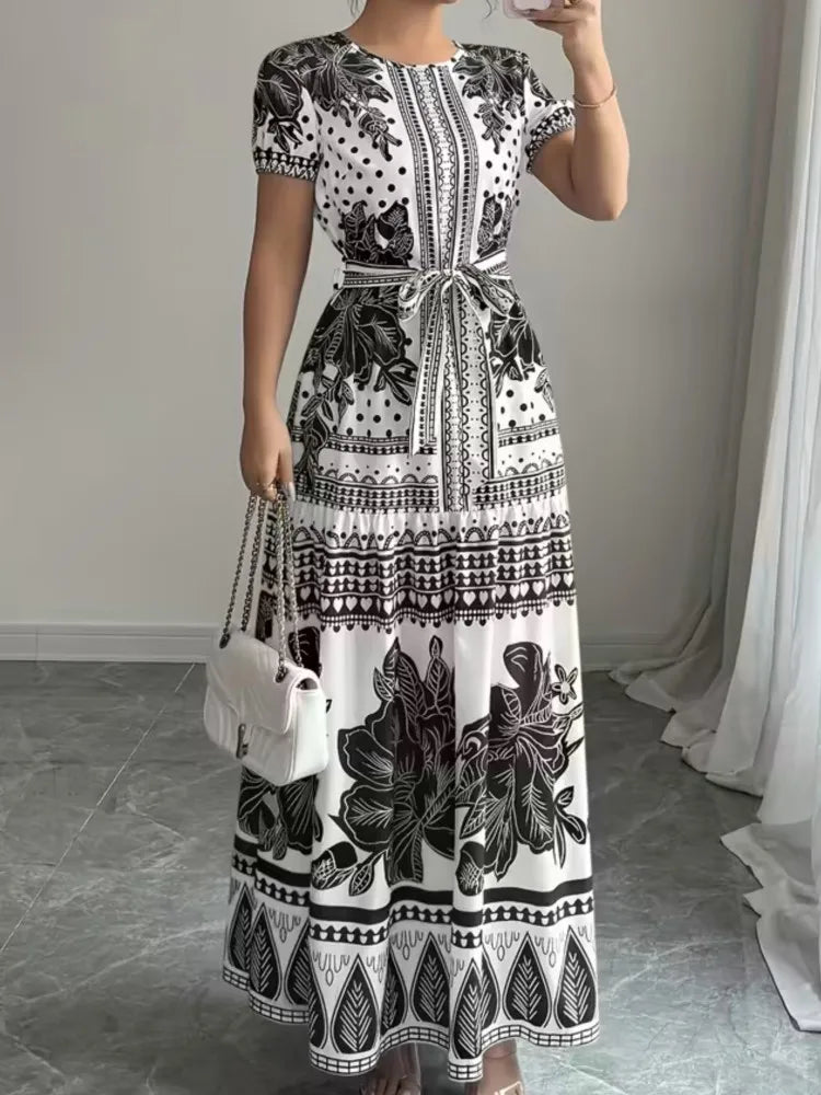 Boho Holiday Print Maxi Dress