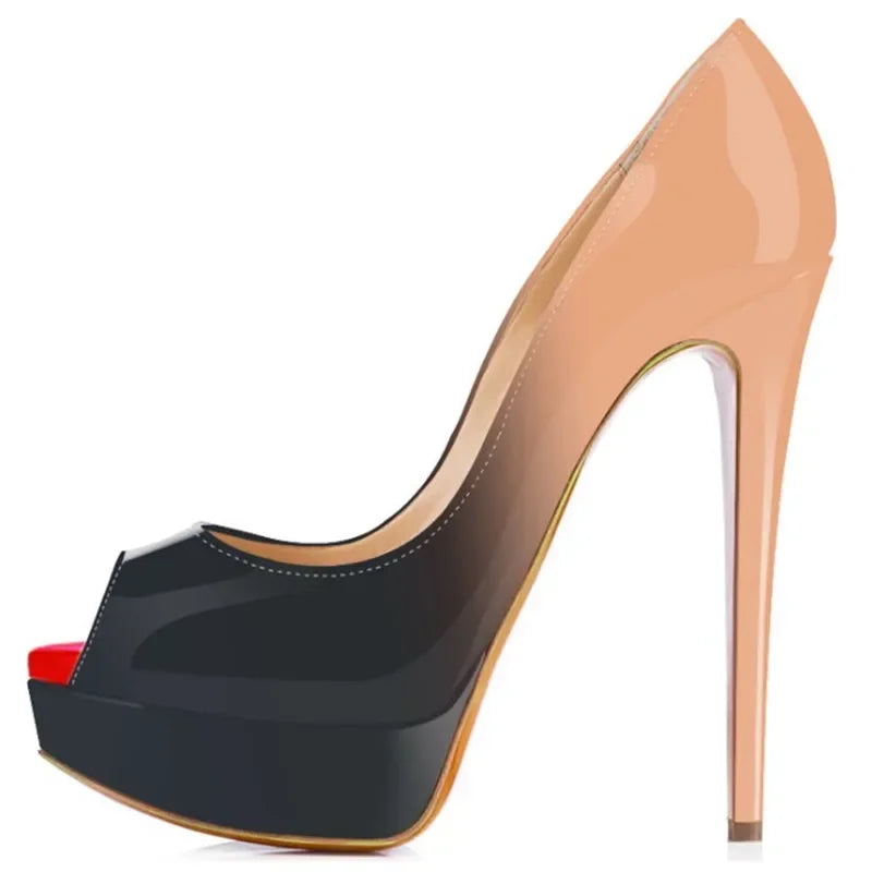 Ultra-High Platform Peep Toe Pumps