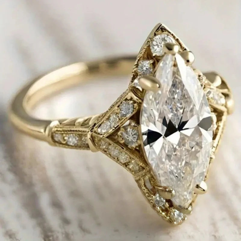 Sparkling Cubic Zirconia Engagement Ring