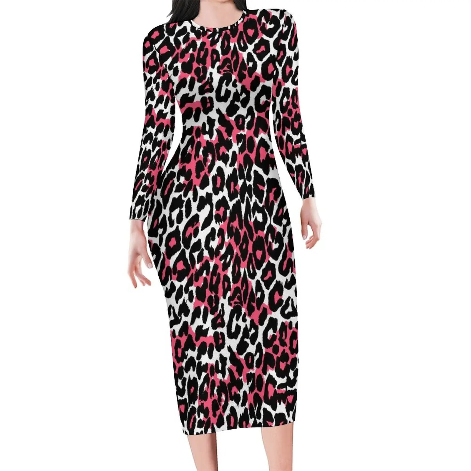 Autumn Leopard Print  Long SleeveDresses