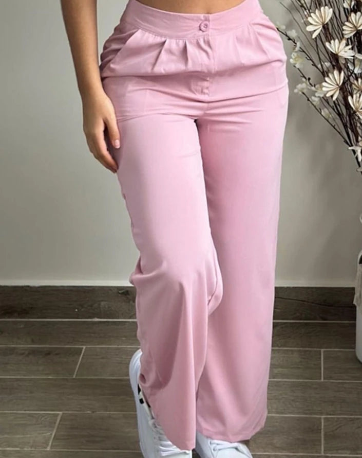 Sexy Elegant Crop Cami Top & Ruched Pocket Design Pants Set