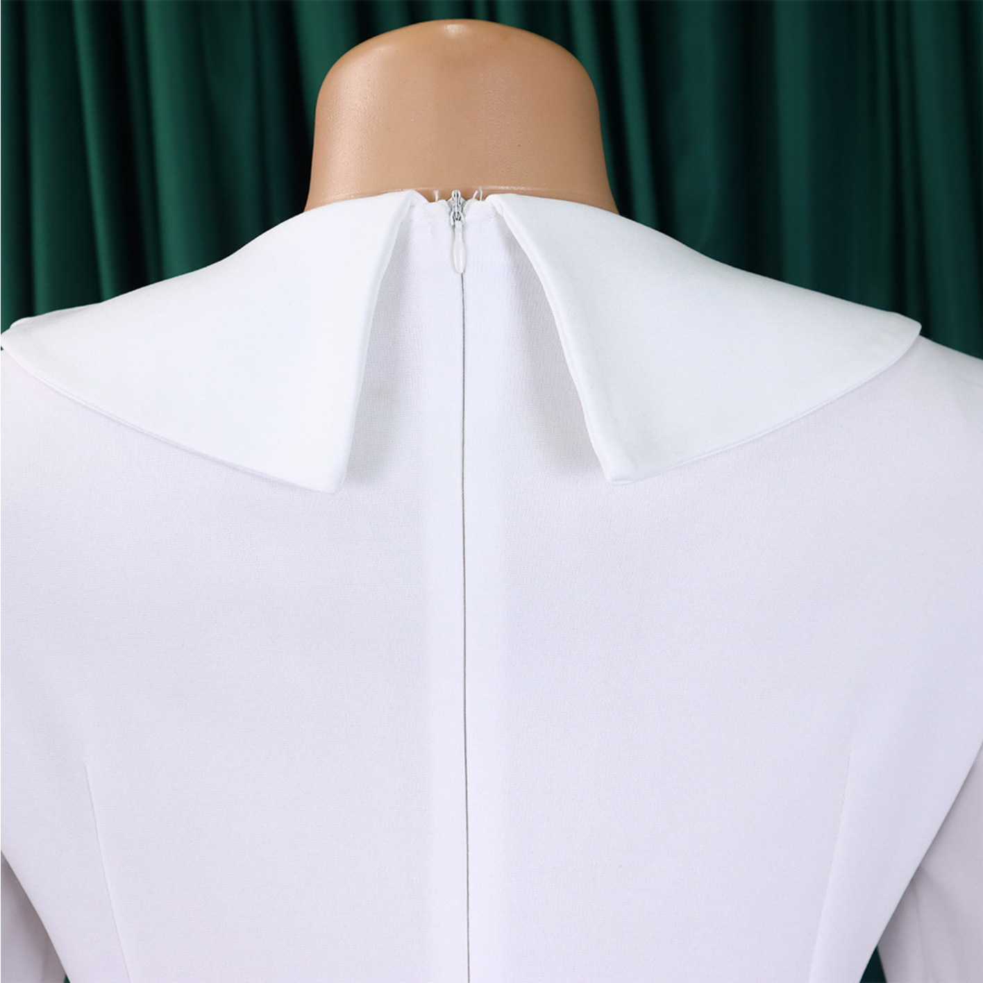Elegant Long Sleeve Bodycon V Neck Button Flare Vintage Royal Blue Black White Claret Office Dress