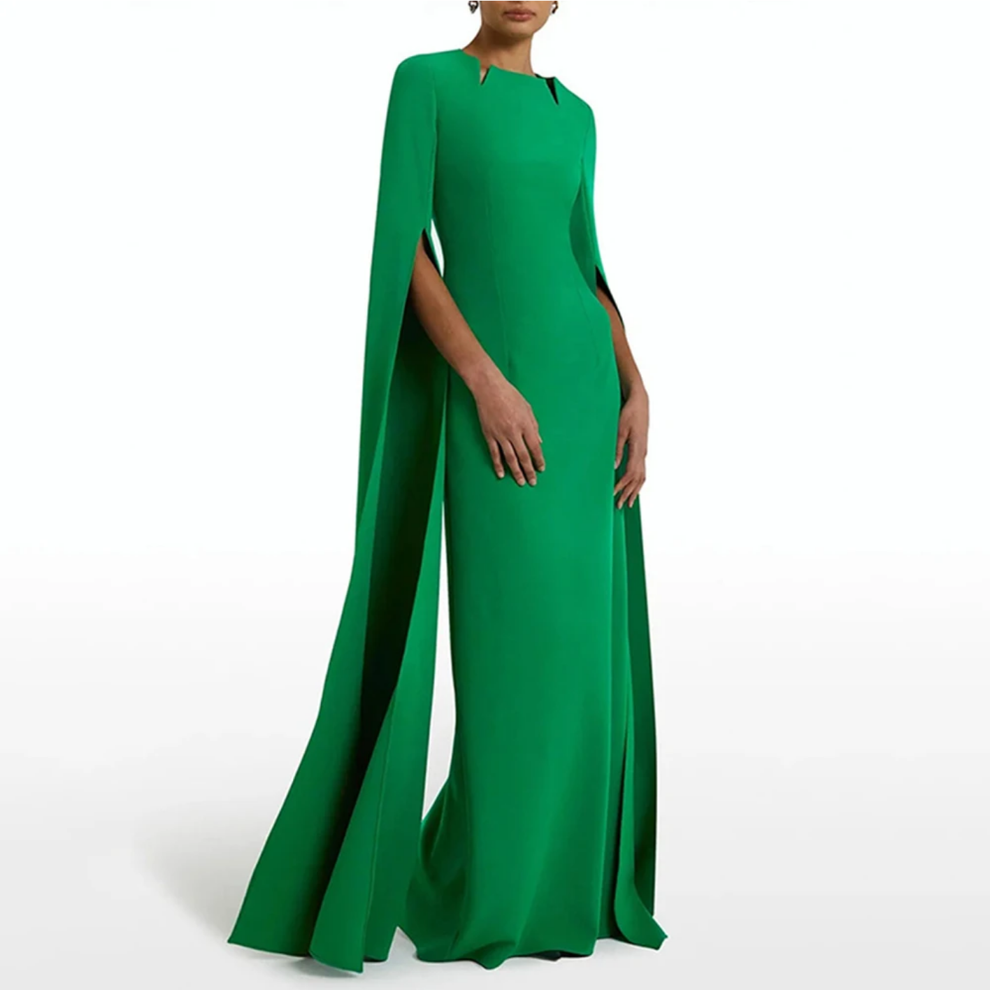 O-neck Split Sleeve Slim High Waist Solid Color Elegant Party Dresses