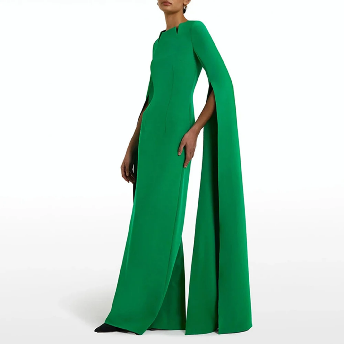 O-neck Split Sleeve Slim High Waist Solid Color Elegant Party Dresses