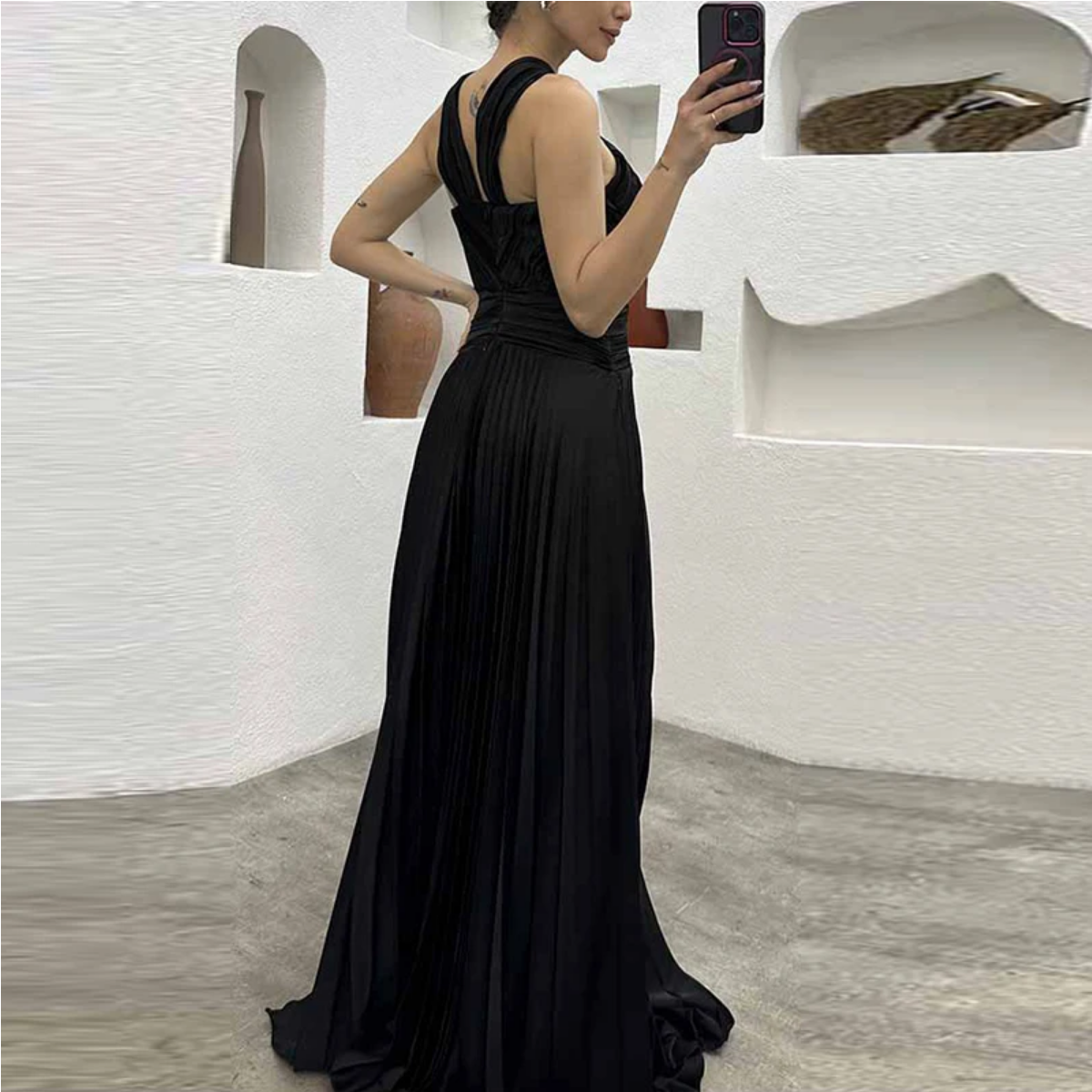 Halter Hollow Out High Waist Slim Maxi Dress