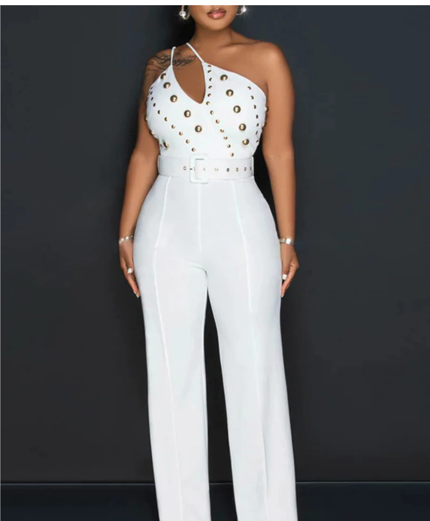 Vintage Rhinestone Bodycon Jumpsuit