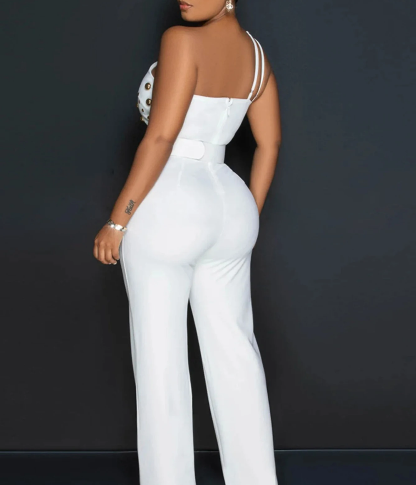 Vintage Rhinestone Bodycon Jumpsuit