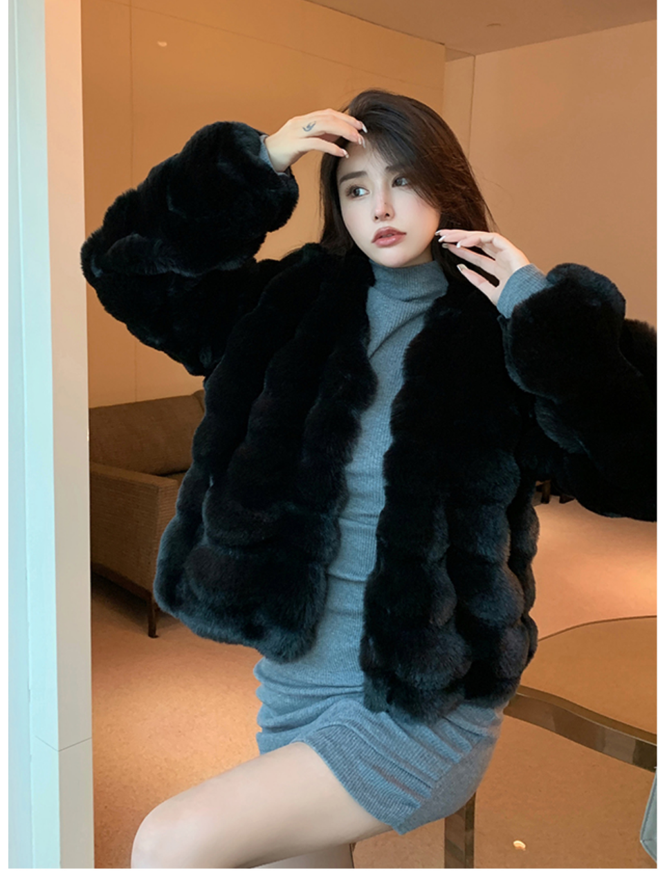 Winter Fashion Faux Fur Coat