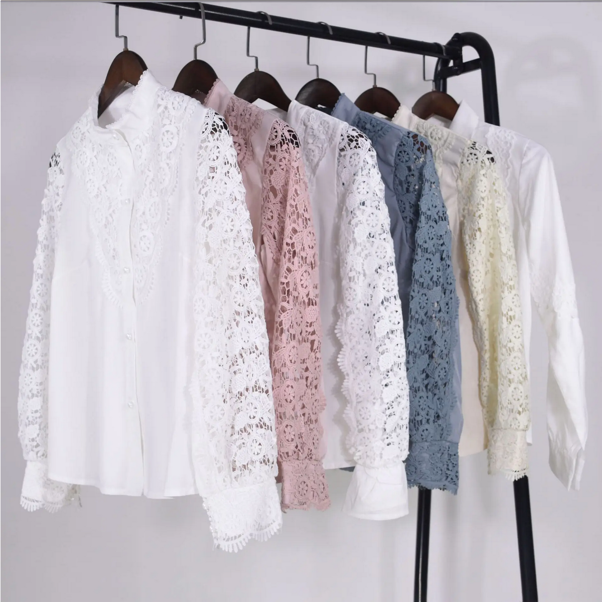 Sexy  Autumn Lace Hollow Panel Long Sleeve O Neck  Blouse