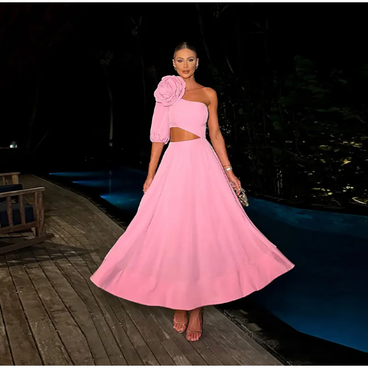 2024 Elegant 3D Flower Maxi Dress