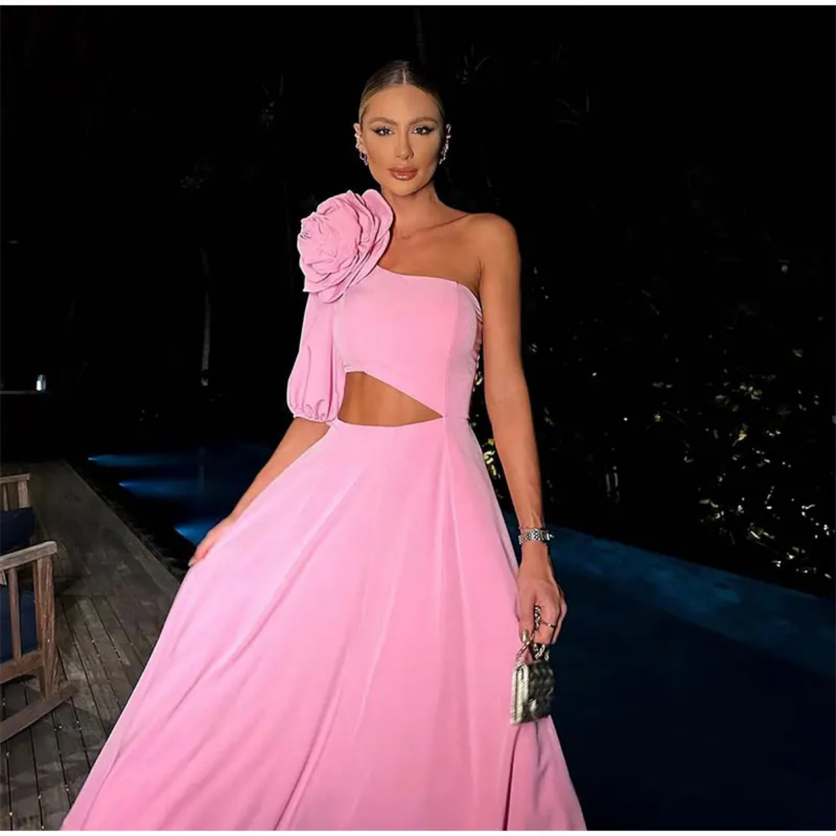 2024 Elegant 3D Flower Maxi Dress