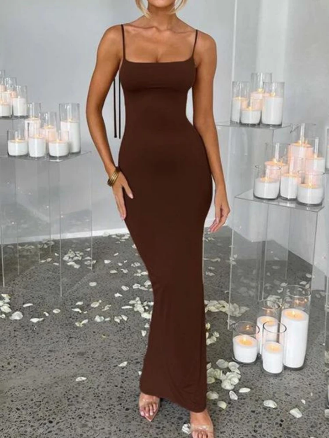 Sexy Spaghetti Strap Maxi Dress