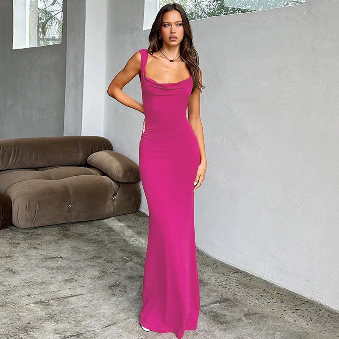 Sexy Backless Slim-Fit Stitching Bow Dress