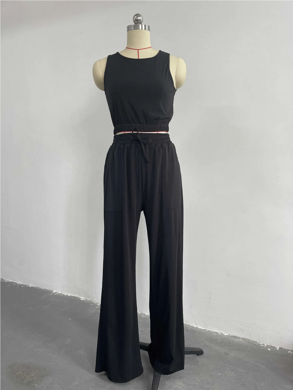 Crop Tank Top & Wide Leg Pants Set