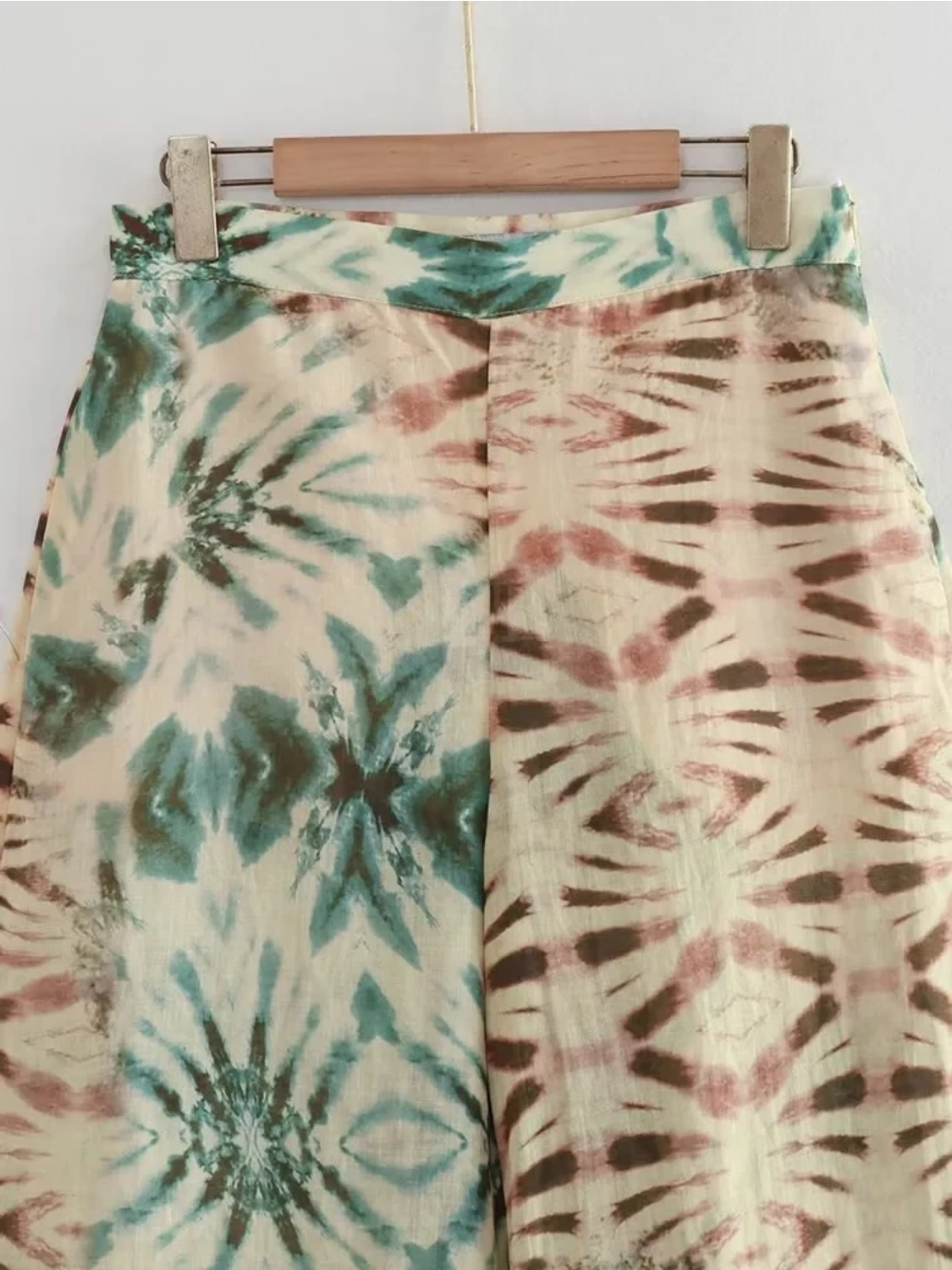 Floral Print Halter O Neck Strap Cotton Linen Camis Tops + Chic Side Zipper Indie Folk Wide Leg Pants