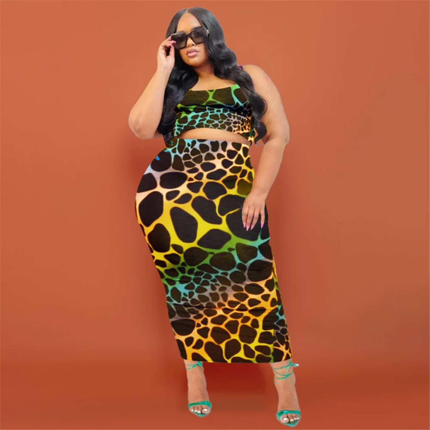 Casual Plus Size  Two Piece Skirts Sets