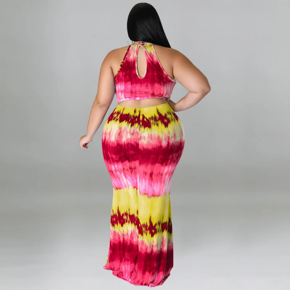 Round Neck Tie Dye Maxi Dress