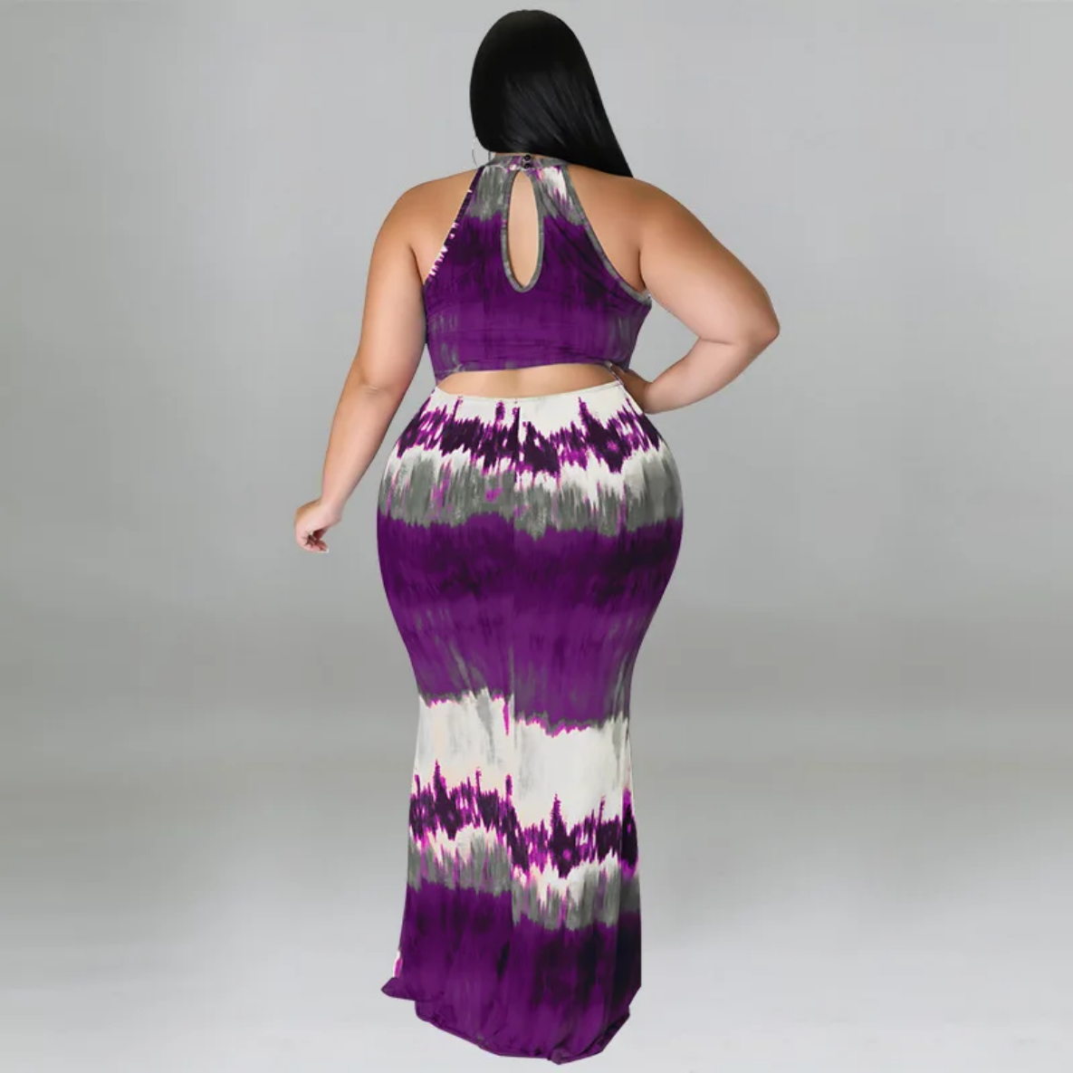 Round Neck Tie Dye Maxi Dress