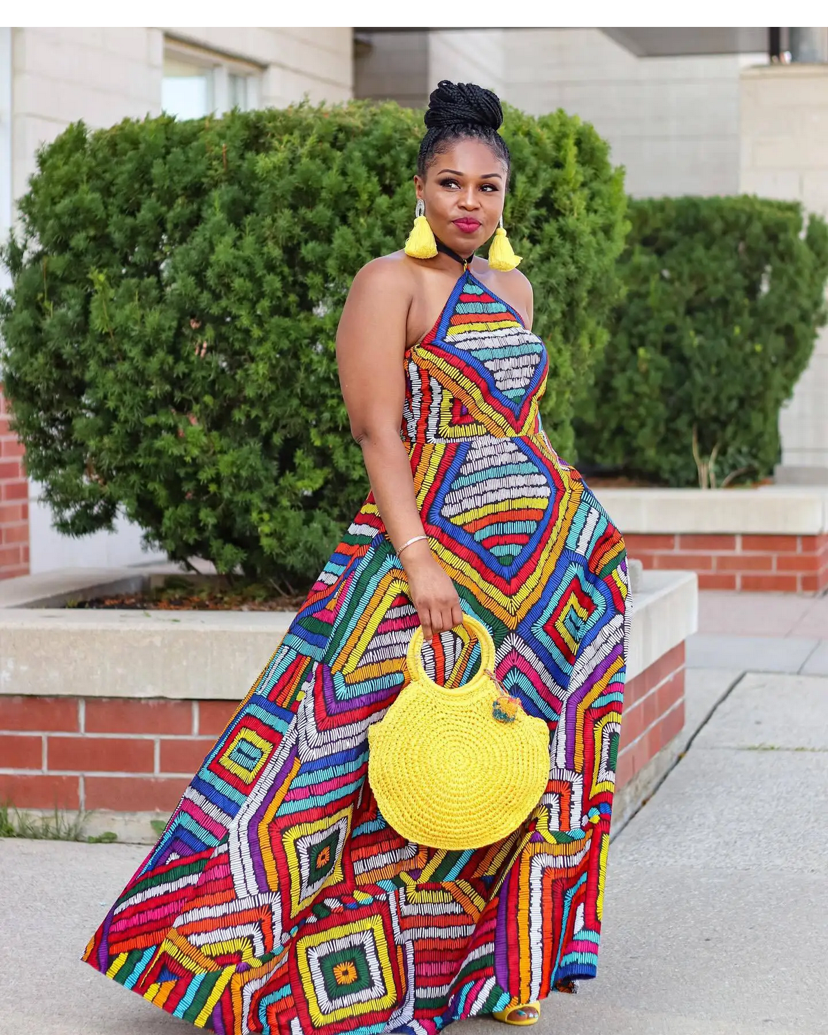 Elegant Dashiki Summer Spaghetti Straps Maxi Dress