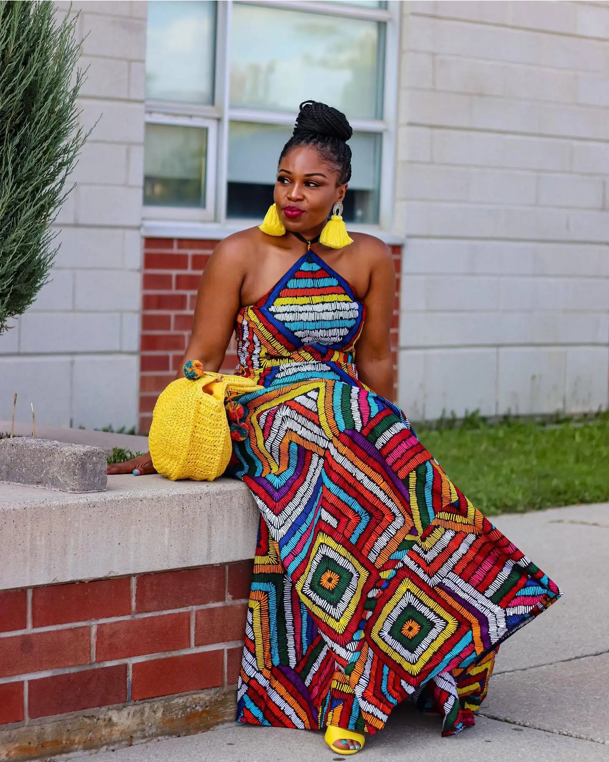 Elegant Dashiki Summer Spaghetti Straps Maxi Dress