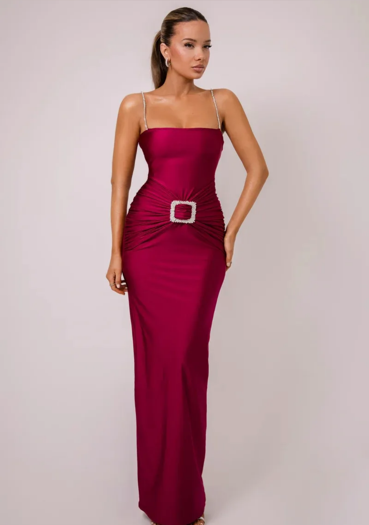 Glitter Spaghetti Strap Sexy Maxi Dress