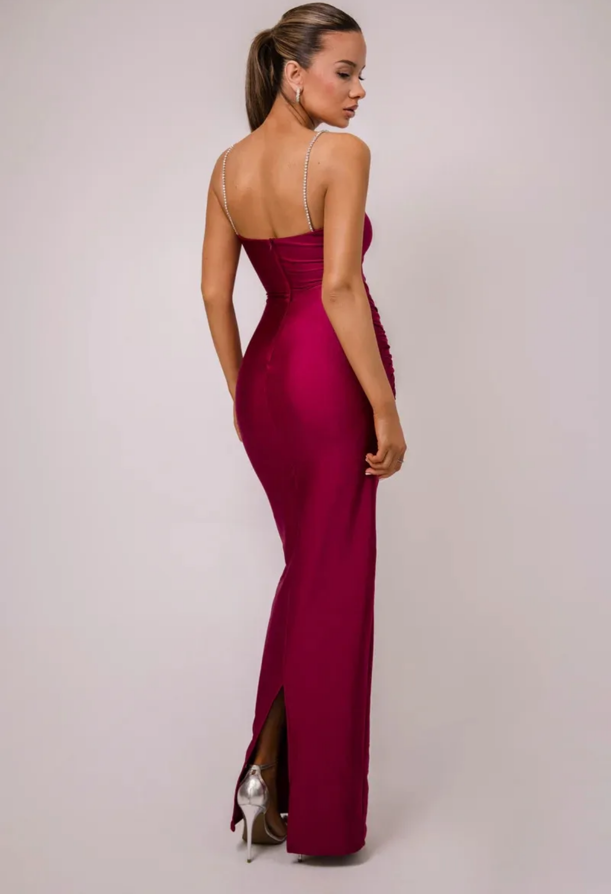 Glitter Spaghetti Strap Sexy Maxi Dress