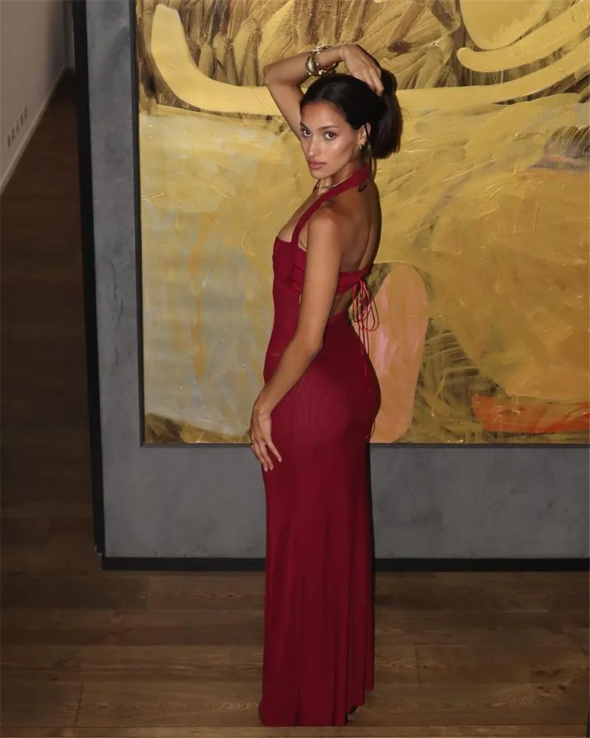 Elegant Backless Sexy  Lace-up Sleeveless Bodycon Maxi Dress