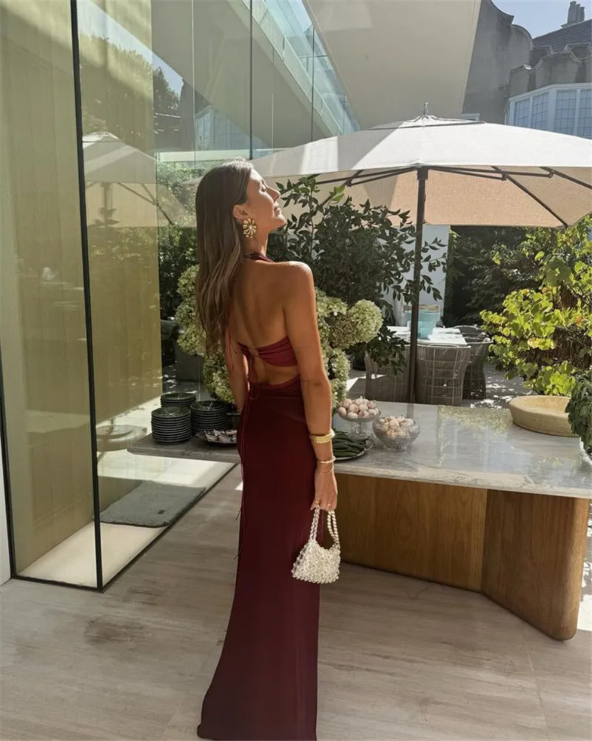 Elegant Backless Sexy  Lace-up Sleeveless Bodycon Maxi Dress