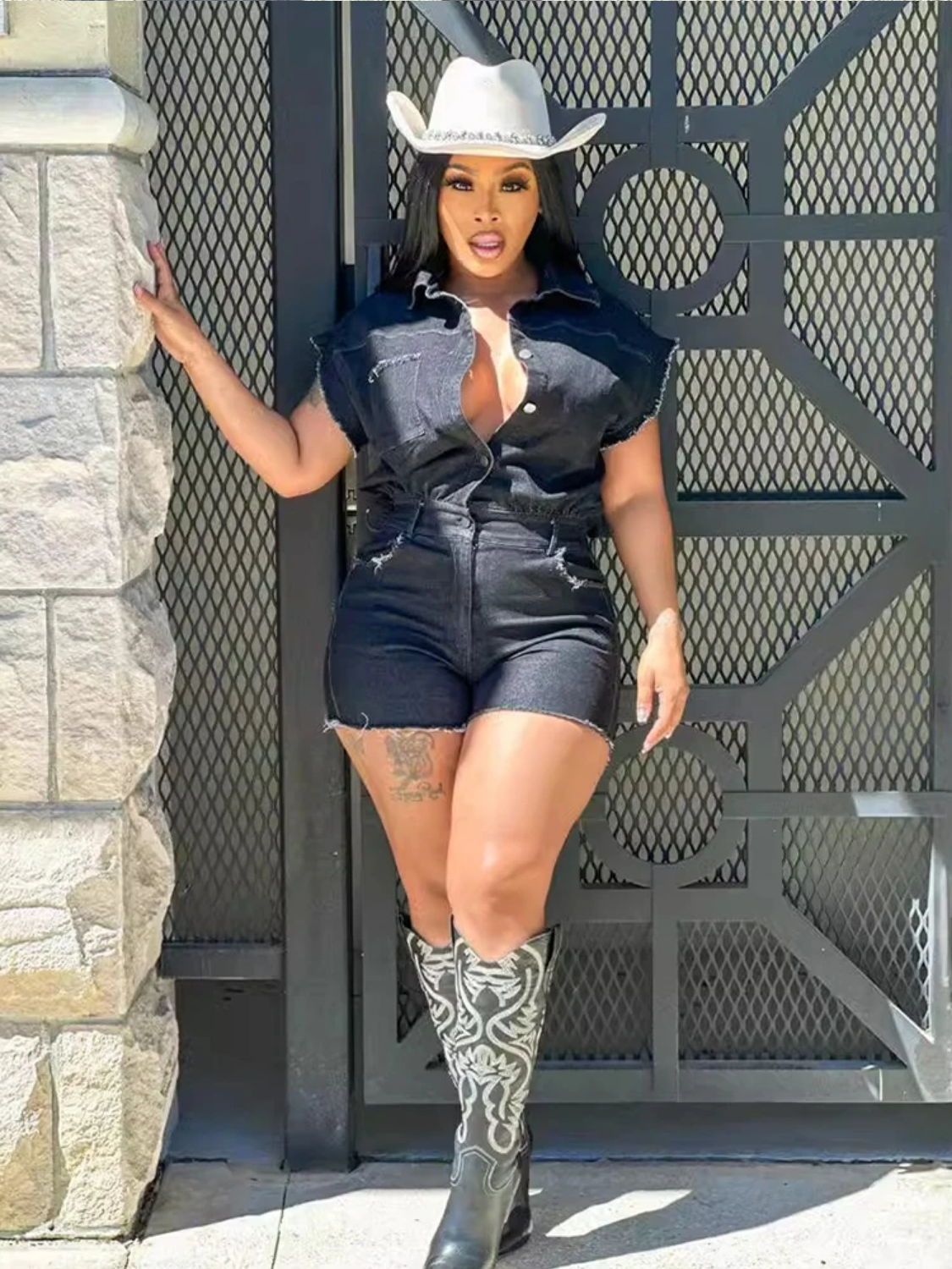 Summer Sexy Jean Short Jumpsuit