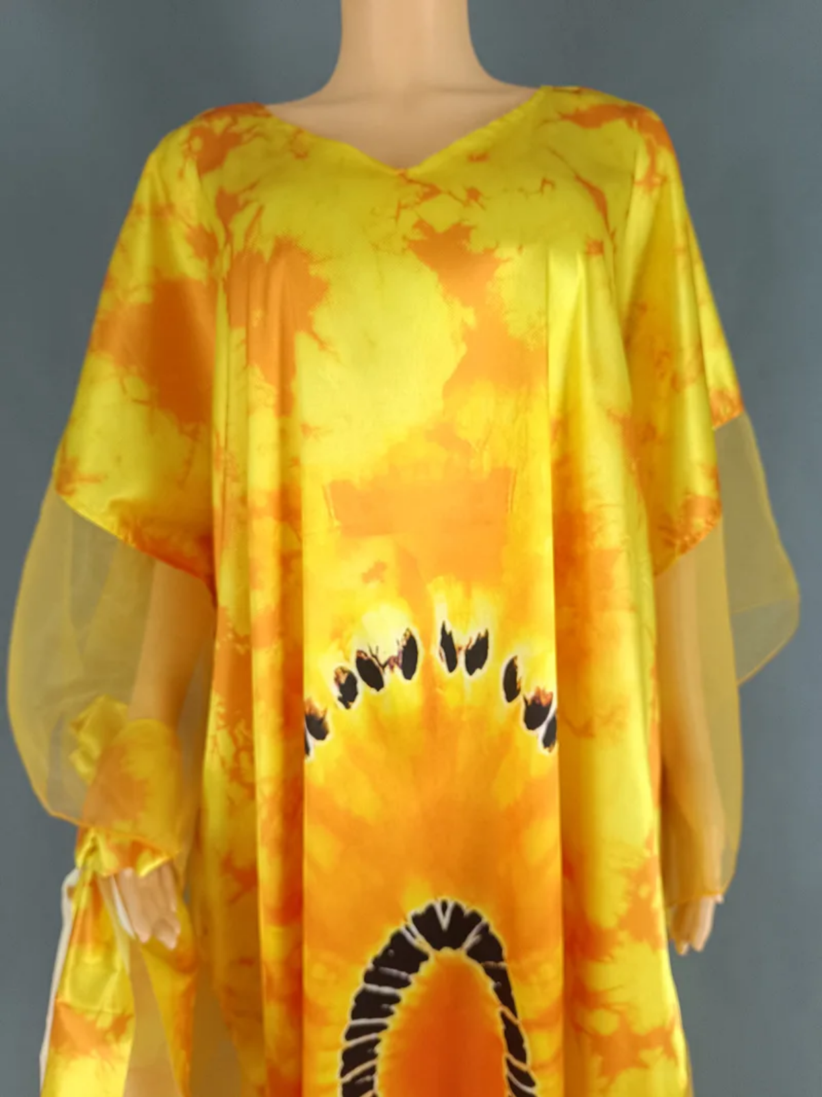 Plus Size 2024 Traditional Nigerian Mesh Patchwork Caftan Dress