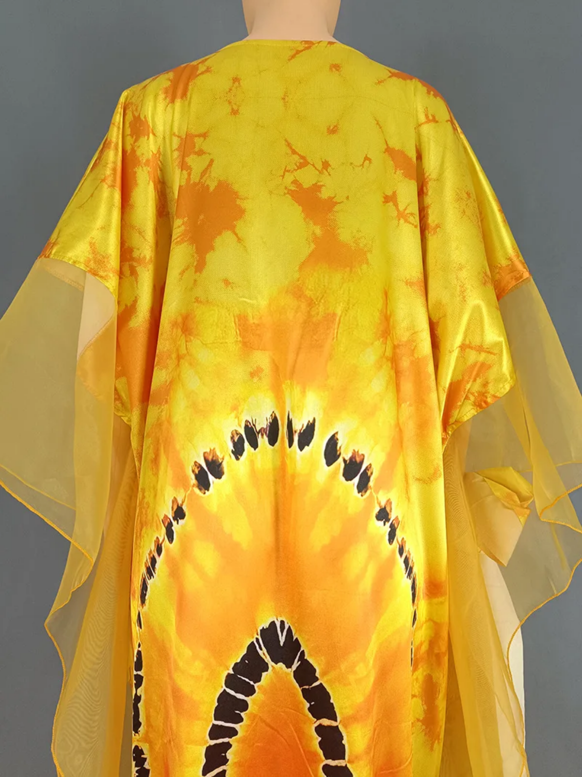 Plus Size 2024 Traditional Nigerian Mesh Patchwork Caftan Dress