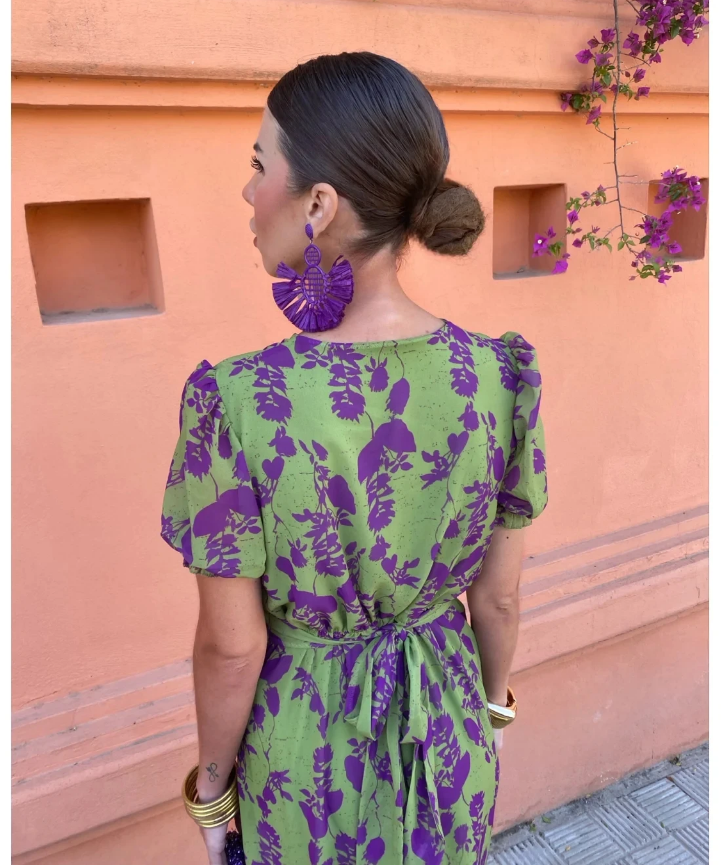 Summer  Contrasting Print Elegant Slim V Neck Short Sleeve Maxi Dresses