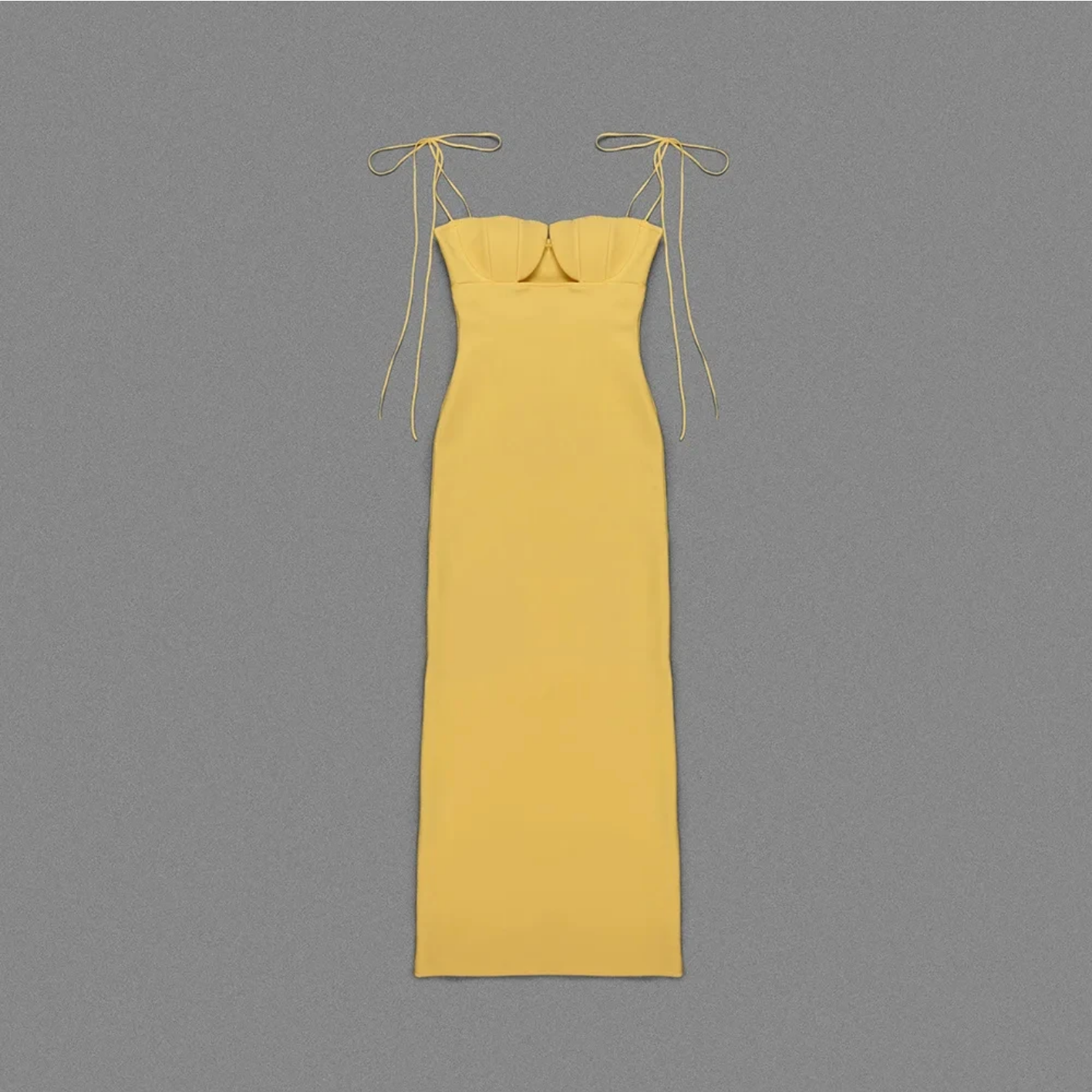 Sexy Sleeveless Backless Yellow Black Shell Long Maxi Bandage Dress